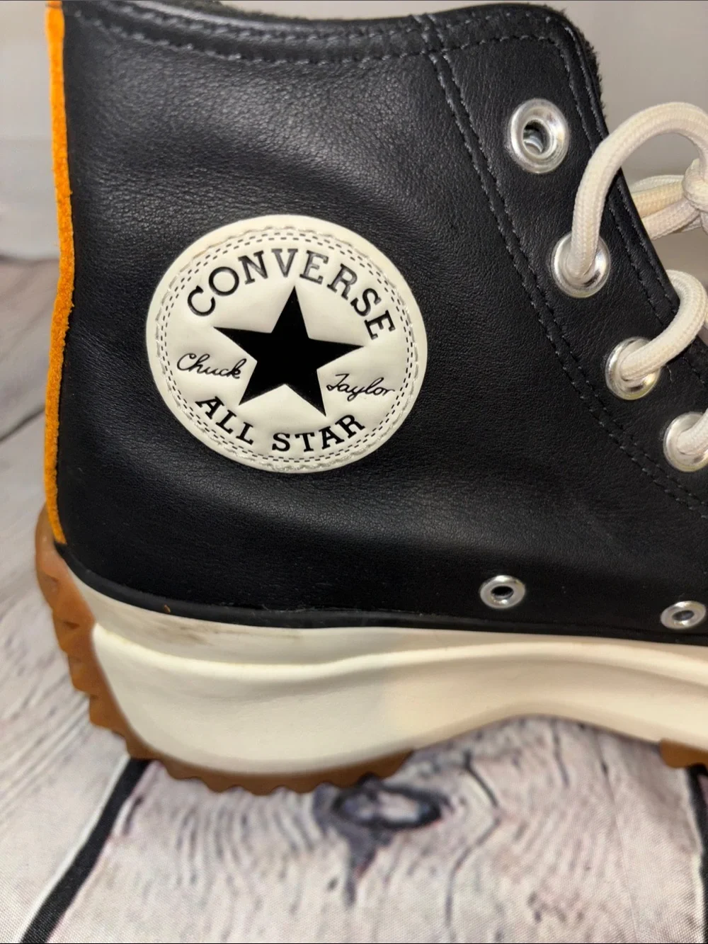 Converse Kids Black and Brown Platform Lug Sole High-Top Sneakers